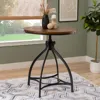 Ashley Linon Lawson Adjustable Bar Table In Brown
