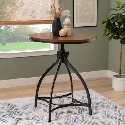 Ashley Linon Lawson Adjustable Bar Table In Brown