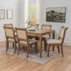 Ashley Linon Meri Solid Dining Table And 6 Chairs In Brown