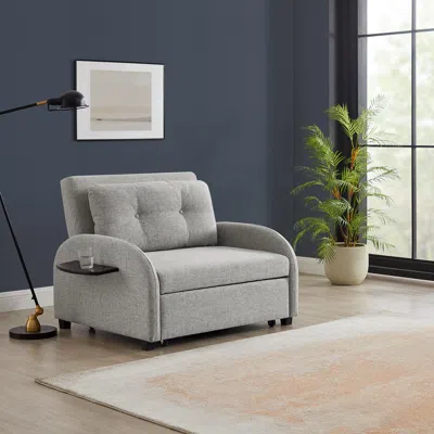 Ashley Linon Merri Convertible Chair In Gray