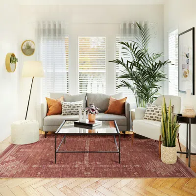Ashley Linon Oakland Maynor 8' X 10' Area Rug In Red
