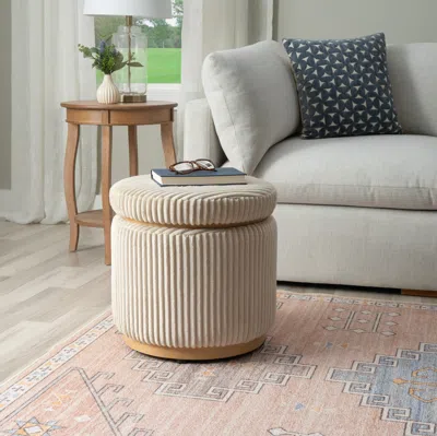 Ashley Linon Ottoman With Storage In Brown