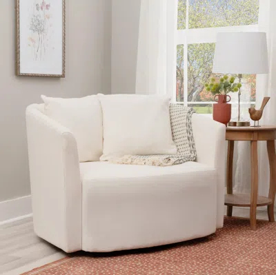 Ashley Linon Swivel Accent Chair In White