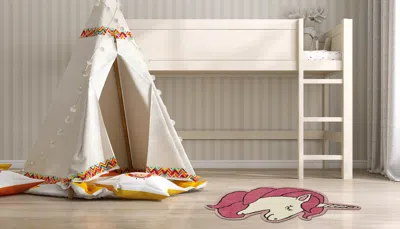 Ashley Linon Unicorn 3' X 4' Area Rug In Pink