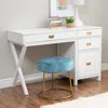 Ashley Linon Veda Vanity Stool In Blue