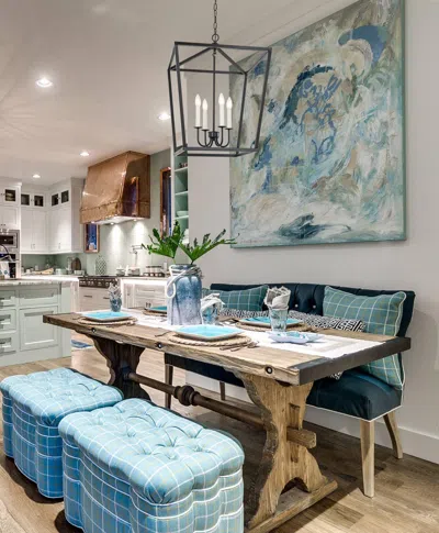 Ashley Living District Maddox 4 Light Black Pendant In Blue
