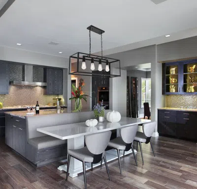Ashley Living District Resolute 4 Light Black Pendant In Silver