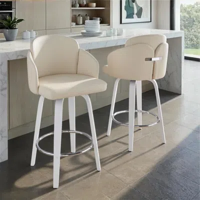 Ashley Lumisource Dahlia Solid Counter Height Bar Stool (set Of 2) In Multi