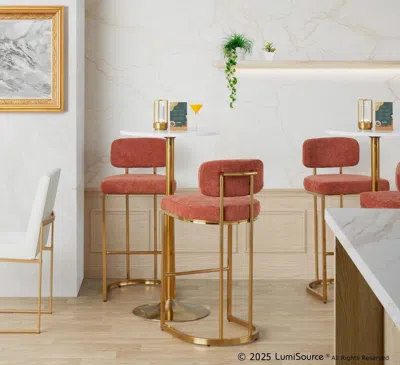 Ashley Lumisource Demi Bar Height Stool (set Of 2) In Gold