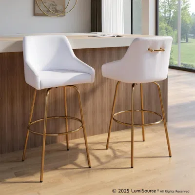 Ashley Lumisource Hannah Bar Height Stool (set Of 2) In Multi