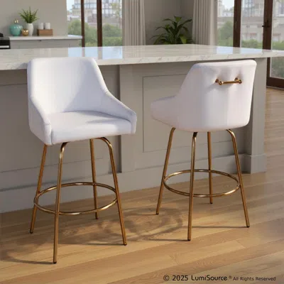 Ashley Lumisource Hannah Counter Height Bar Stool (set Of 2) In Multi