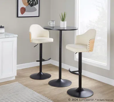 Ashley Lumisource Pebble Adjustable Height Bar Table In Black
