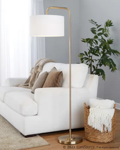 Ashley Lumisource Puck Arc Floor Lamp In Gold