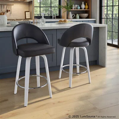 Ashley Lumisource Renee Counter Height Bar Stool (set Of 2) In Gray