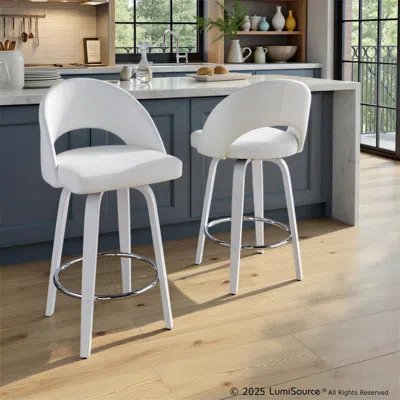 Ashley Lumisource Renee Counter Height Bar Stool (set Of 2) In White