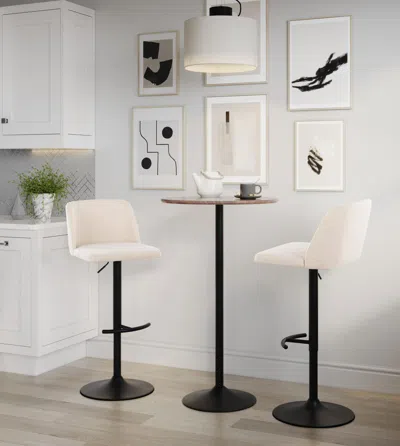 Ashley Lumisource Toriano Adjustable Barstool (set Of 2) In Black