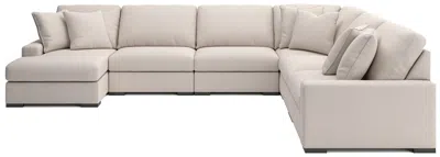 Ashley Luxe Calden Boucle 6-piece Modular Sectional With Chaise In Oyster