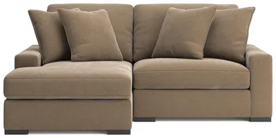 Ashley Luxe Calden Velvet 2-piece Modular Sectional With Chaise In Brown