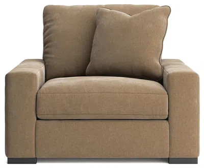 Ashley Luxe Calden Velvet Oversized Chair In Sable