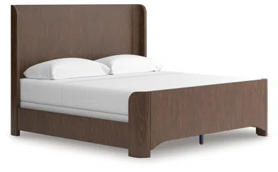 Ashley Luxe Neo King Wingback Bed In Rich Brown
