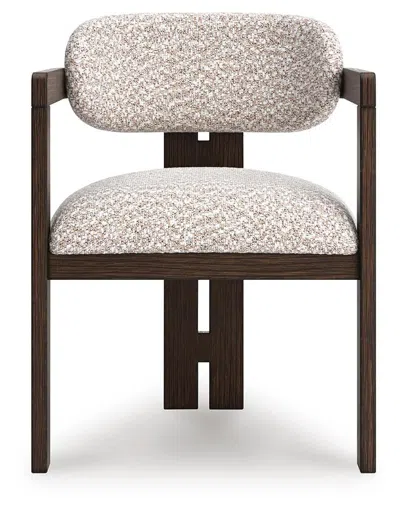 Ashley Luxe Neo Upholstered Boucle Dining Arm Chair In Multi