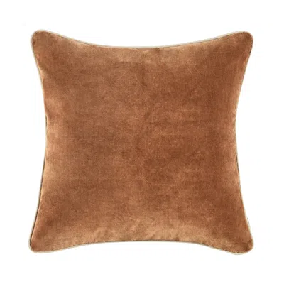 Ashley Luxe Stonewashed Velvet Throw Pillow In Brown