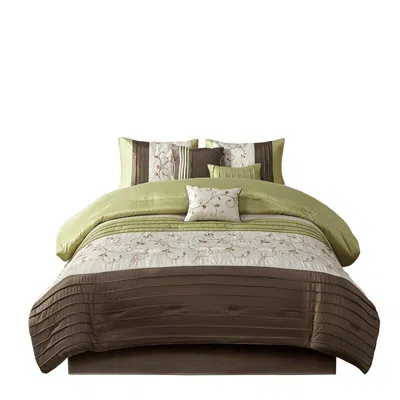 Ashley Madison Park Serene 7-piece Queen Comforter Set In Brown
