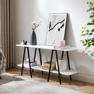 Ashley Manhattan Comfort Celine Solid Console Table In White