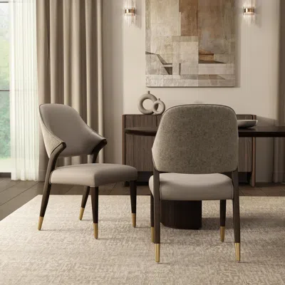 Ashley Manhattan Comfort Collette Dining Chair In Taupe
