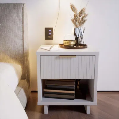 Ashley Manhattan Comfort Granville 18" 1 Drawer Nightstand In White