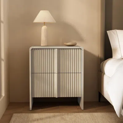 Ashley Manhattan Comfort Novara 22" 2 Drawer Nightstand In White