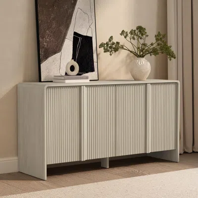Ashley Manhattan Comfort Novara Sideboard In Whitewashed Oak