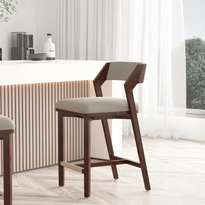 Ashley Manhattan Comfort Patricia Counter Height Bar Stool In Brown