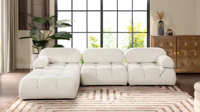 Ashley Marcel Bubble Boucle Modular 4-piece Reversible Sectional Sofa In White