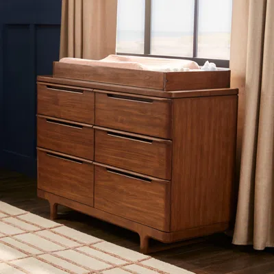 Ashley Maxi Cosi Embraced Forms 6 Drawer Dresser In Brown