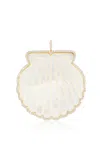 Ashley Mccormick 18k Yellow Gold Diamond And Mother Of Pearl Pendant In White