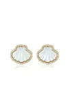 Ashley Mccormick 18k Yellow Gold Diamond Mother Of Pearl Clip Earrings