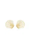 Ashley Mccormick 18k Yellow Gold Mother Of Pearl Clip Earrings In Gold