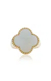 Ashley Mccormick 18k Yellow Gold Mother Of Pearl Pinky Ring In White