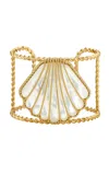 Ashley Mccormick 18k Yellow Gold Mother Of Pearl Shell Cuff In Gold