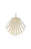 Ashley Mccormick 18k Yellow Gold Mother Of Pearl Shell Pendant