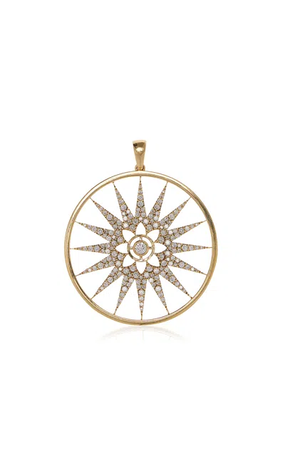 Ashley Mccormick 18k Yellow Gold Pave Diamond Florence Pendant