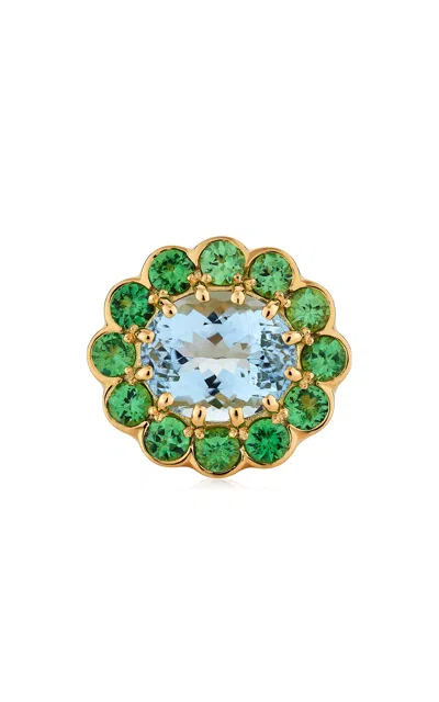 Ashley Mccormick Candy 18k Yellow Gold Multi-stone Ring In Green
