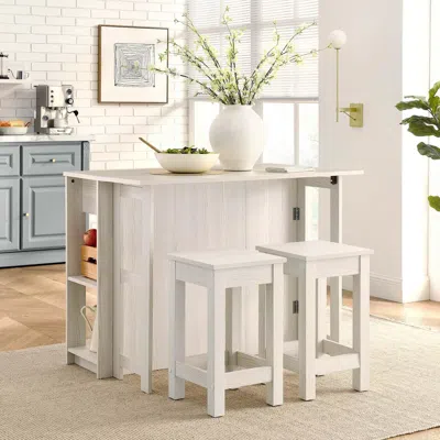 Ashley Meadowbrook 3-piece Kitchen Island And Stool Set