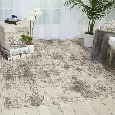 Ashley Michael Amini Gleam 5'3" X 7'3" Ivory/grey Modern Indoor Rug In Gray