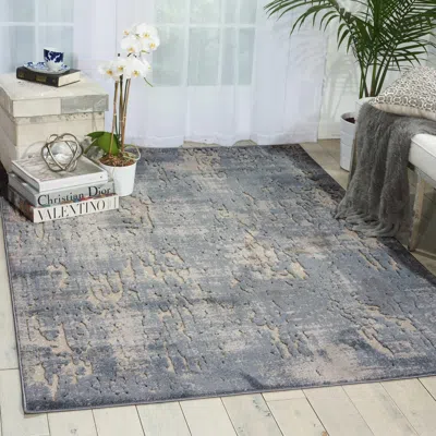 Ashley Michael Amini Gleam 5'3" X 7'3" Slate Modern Indoor Rug In Blue