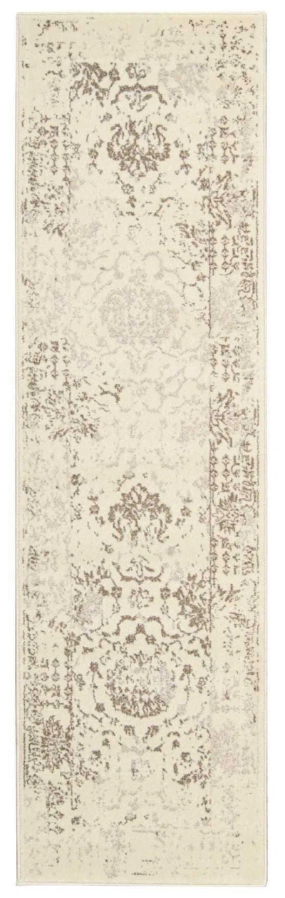 Ashley Michael Amini Glistening Nights 2'2" X 7'6" Ivory Modern Indoor Rug In Multi