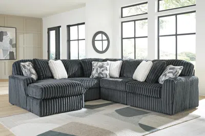 Ashley Midnight-madness 5-piece Sectional With Chaise In Gray