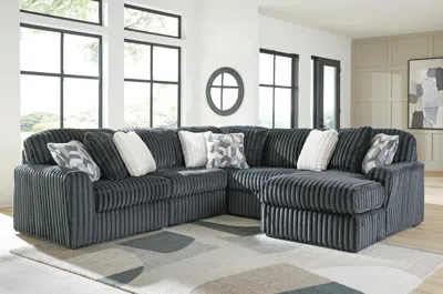 Ashley Midnight-madness 5-piece Sectional With Chaise In Gray