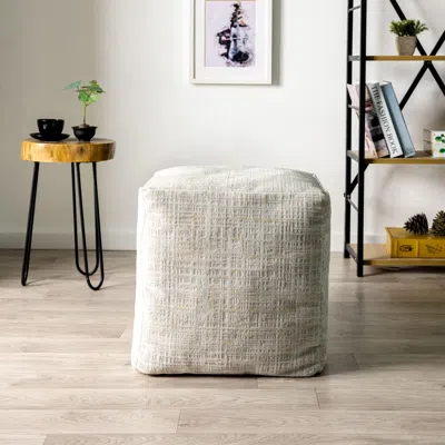 Ashley Milano Abstract Pouf In Neutral
